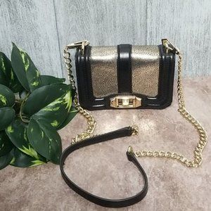 Rebecca Minkoff black & gold Mini Love Crossbody